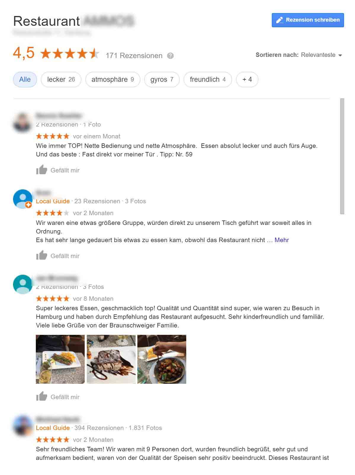 Google my Business für Restaurants